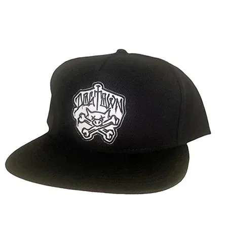 Dogtown Pig & Bones Patch Snapback Hat Black