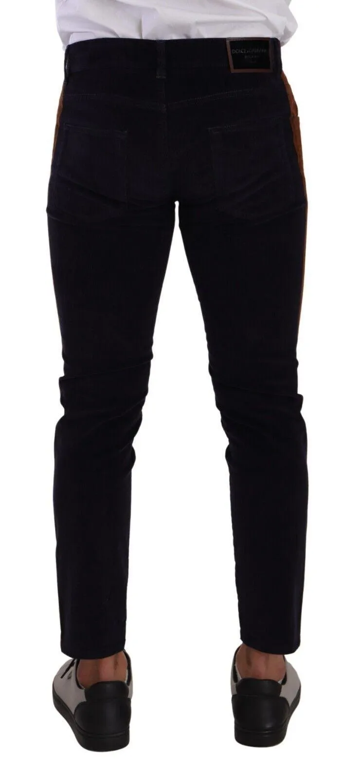 Dolce & Gabbana Blue Cotton Stretch Skinny Corduroy Jeans