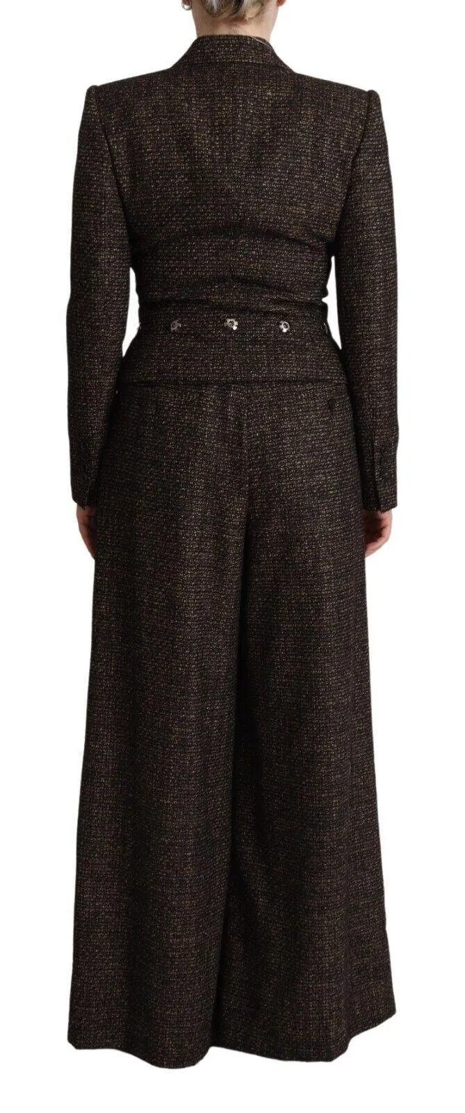 Dolce & Gabbana Dark Brown Wool Single Breasted 2 Pc Jacket Pants