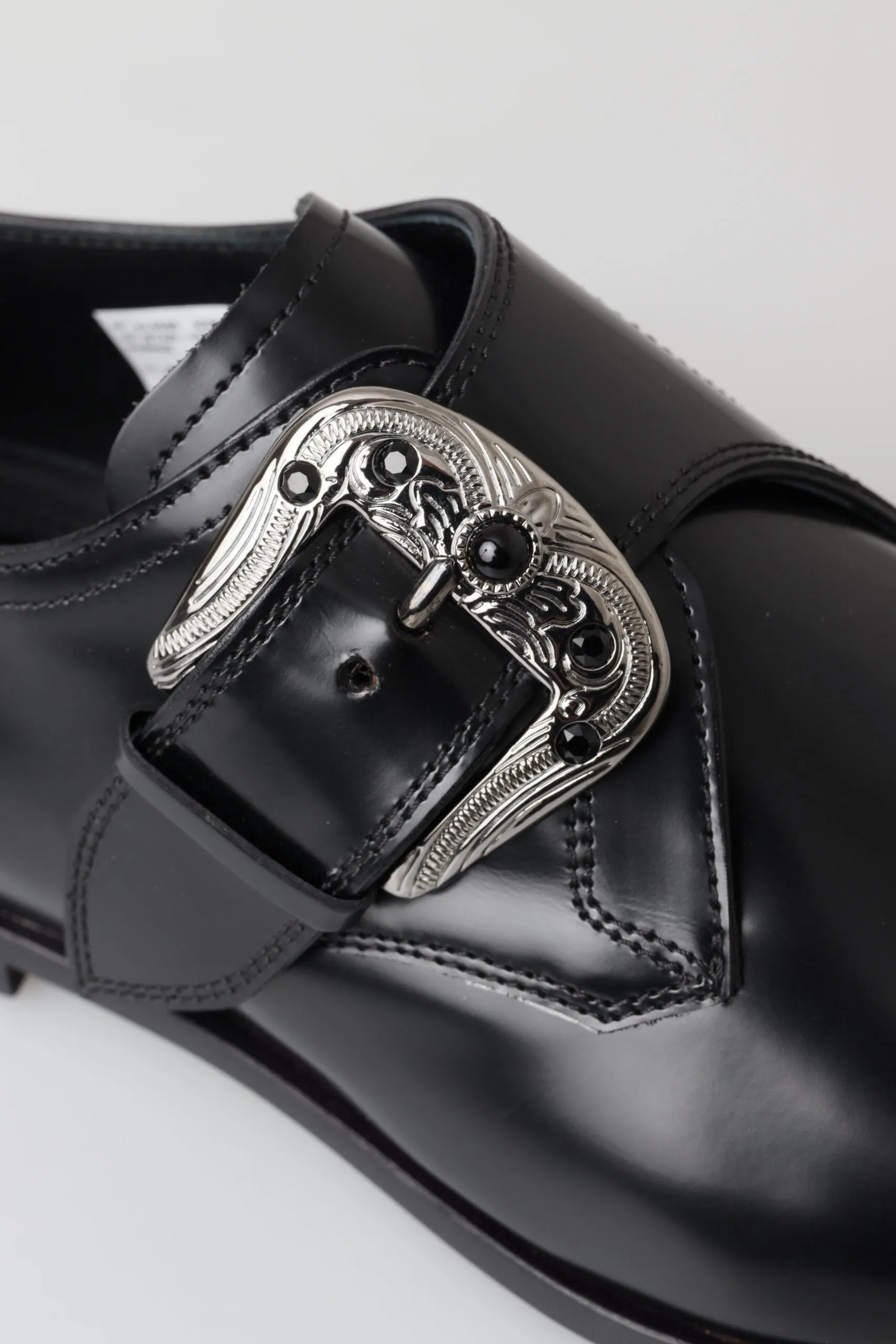 Dolce & Gabbana Elegant Black Leather Monk Strap Shoes