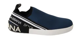 Dolce & Gabbana Elegant Blue & White Loafer Sneakers