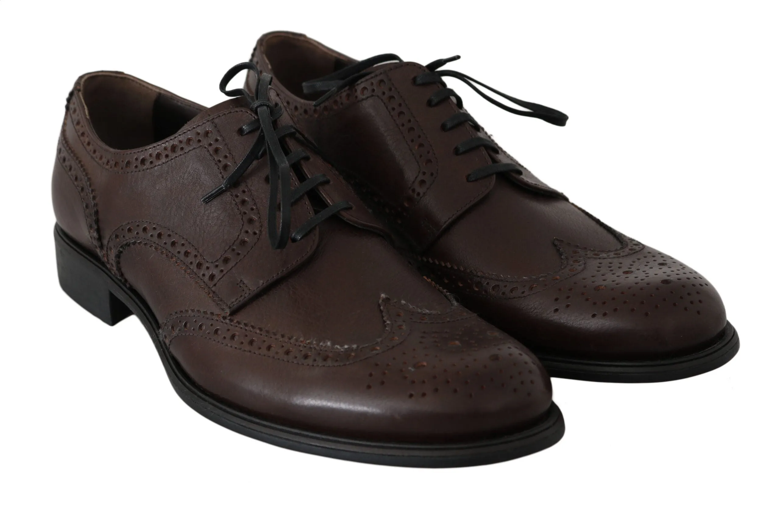 Dolce & Gabbana Elegant Brown Leather Derby Brogues