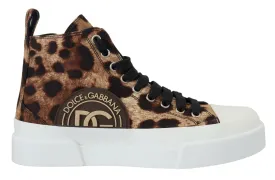 Dolce & Gabbana Exquisite Leopard Print Mid-Top Sneakers