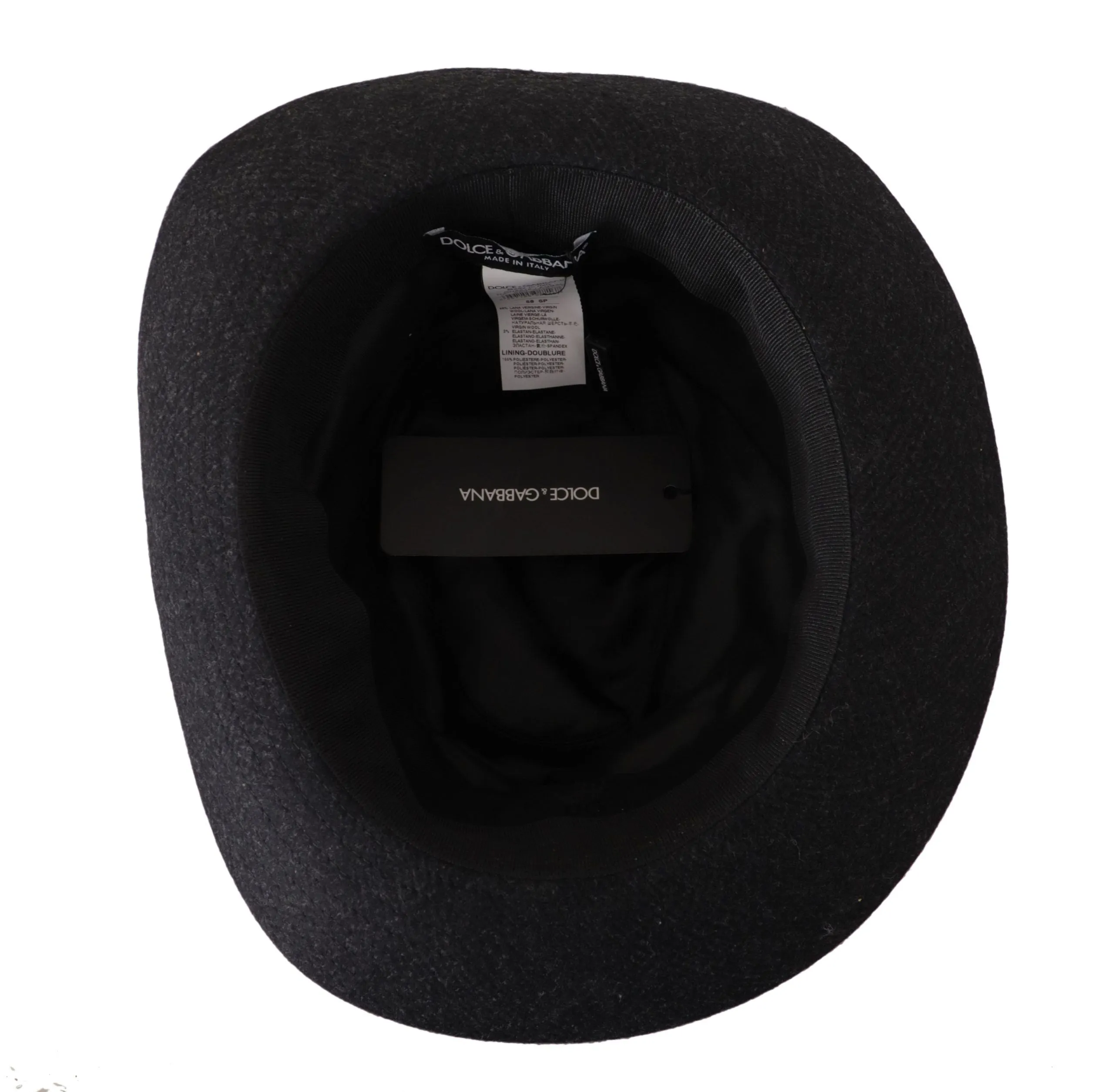 Dolce & Gabbana Gray Wool Knitted Fedora Men Capello Hat