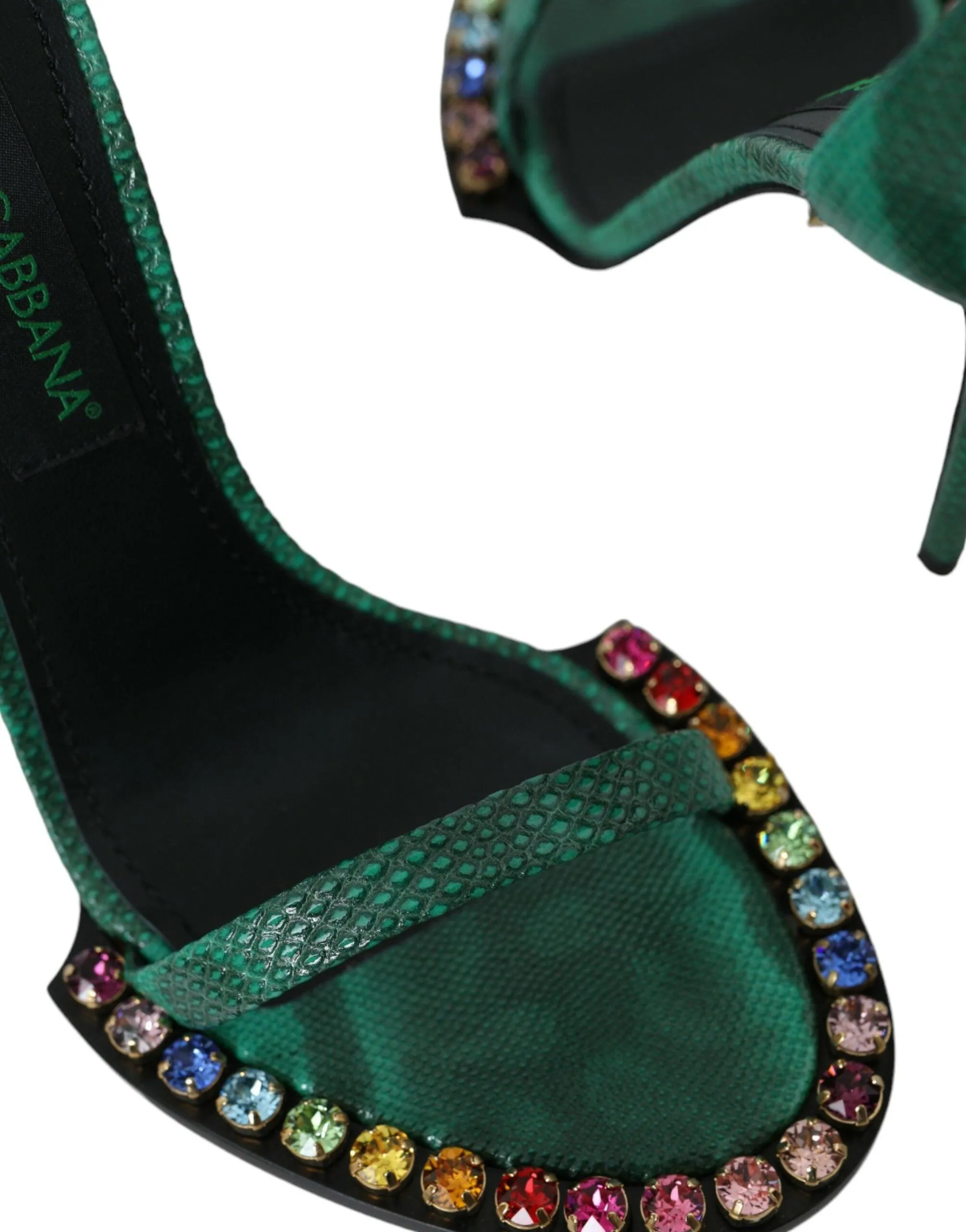 Dolce & Gabbana Green Crystal Bejeweled Sandals