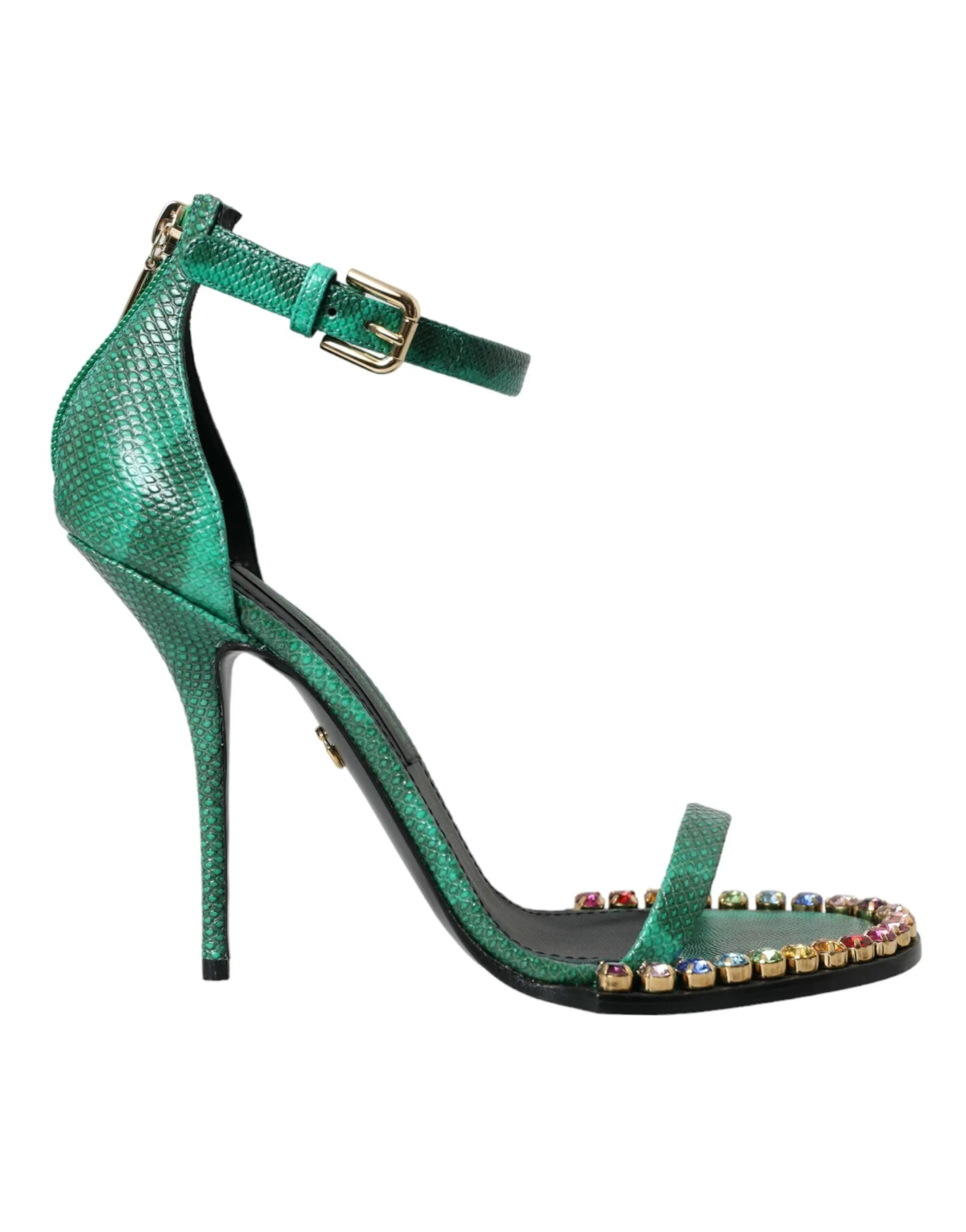 Dolce & Gabbana Green Crystal Bejeweled Sandals