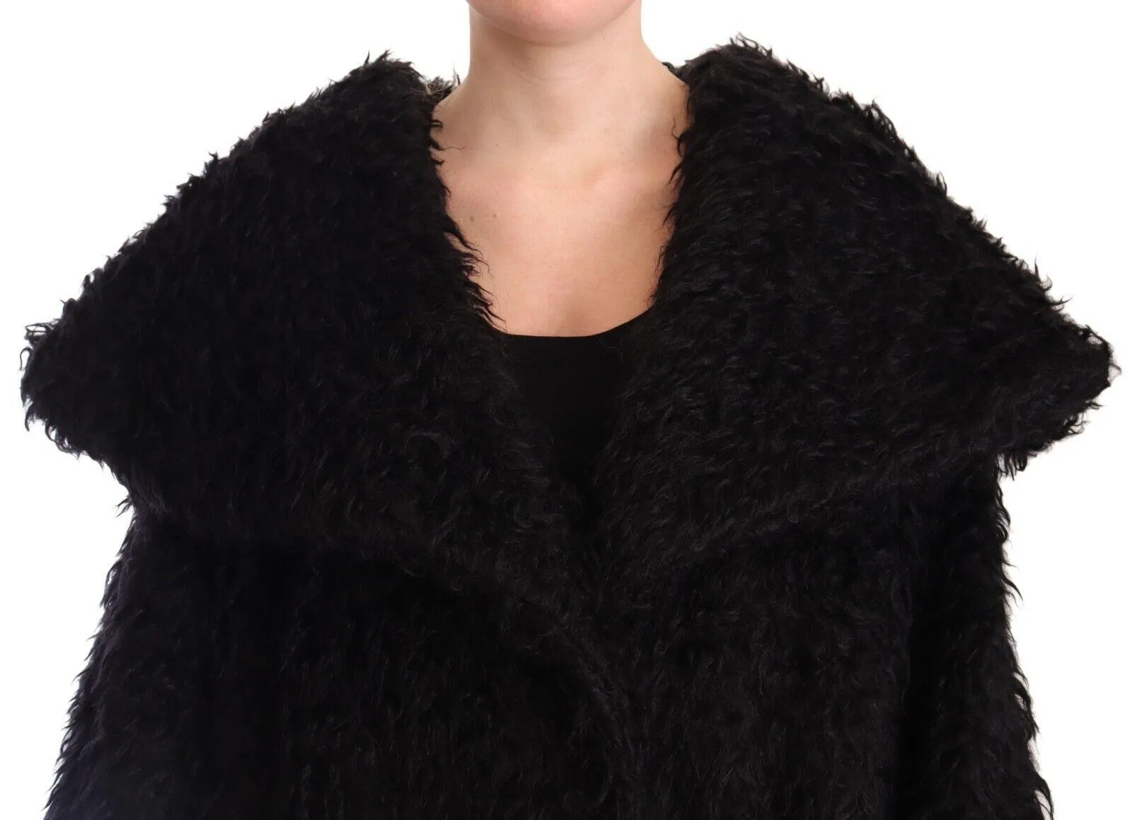 Dolce & Gabbana Mohair Fur Cape-Style Coat