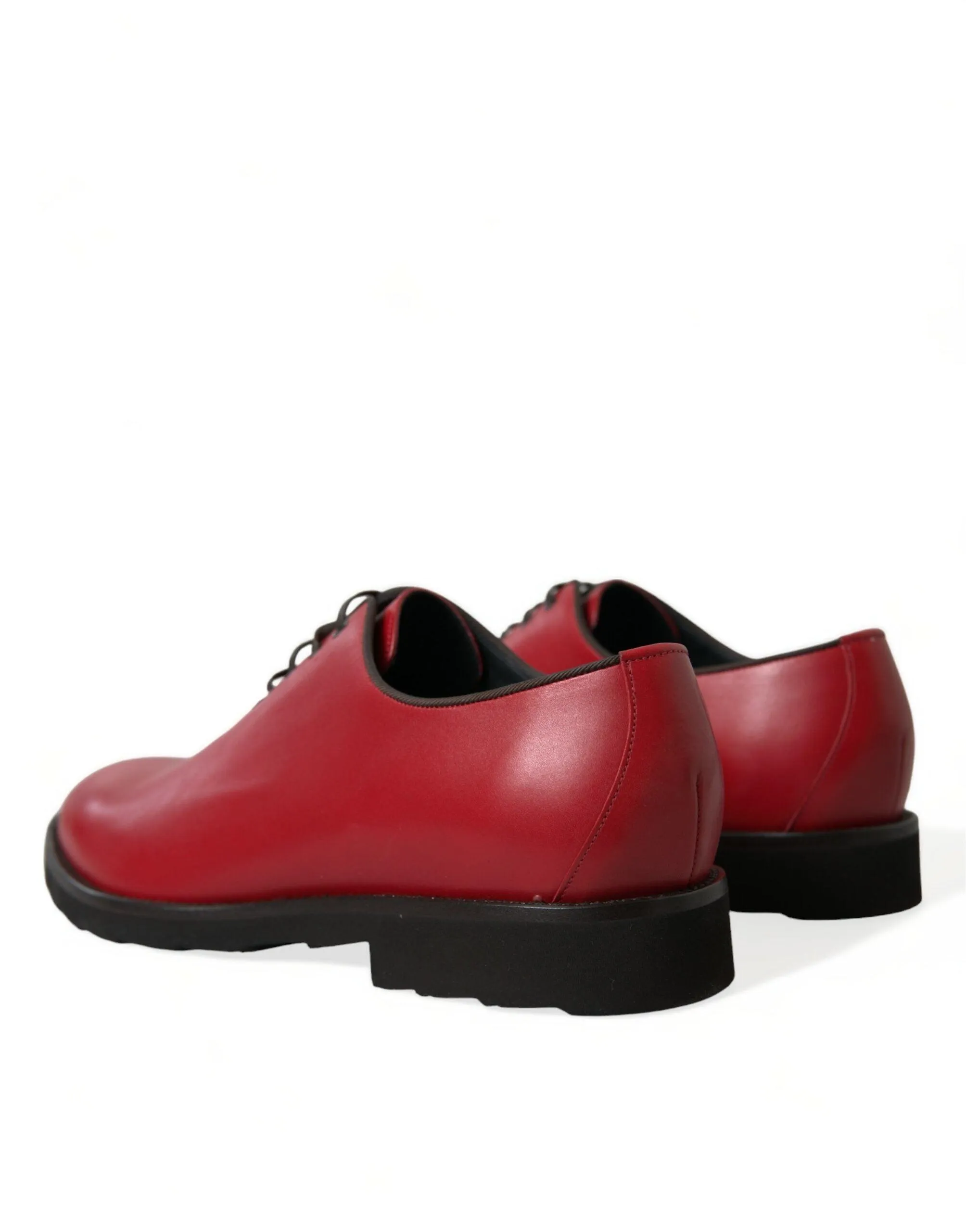 Dolce & Gabbana Red Leather Lace Up Oxford Men Dress Shoes