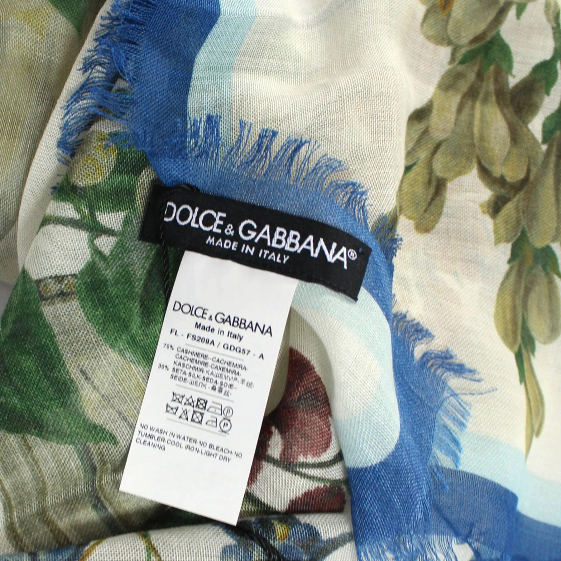 Dolce & Gabbana Scarf Dark Blue Floral & Glasses- Extra Large Square Cashmere Silk Shawl