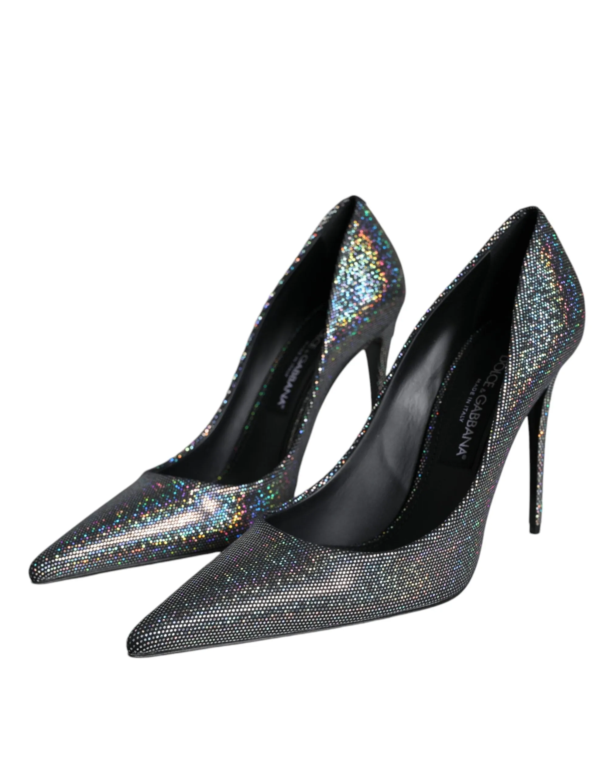 Dolce & Gabbana Strass Leather Pumps in Metallic