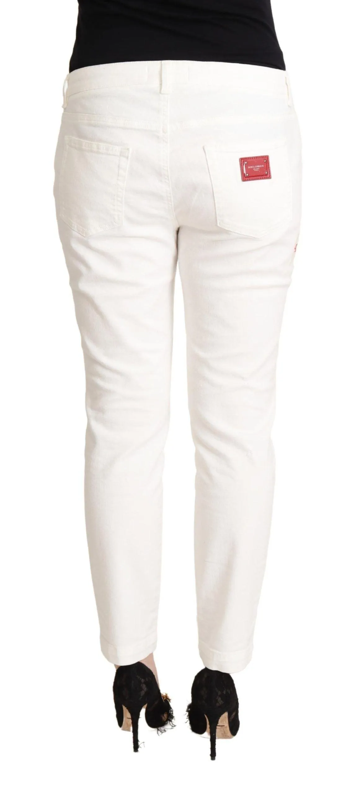 Dolce & Gabbana White Cotton Skinny Denim Women Pretty Jeans