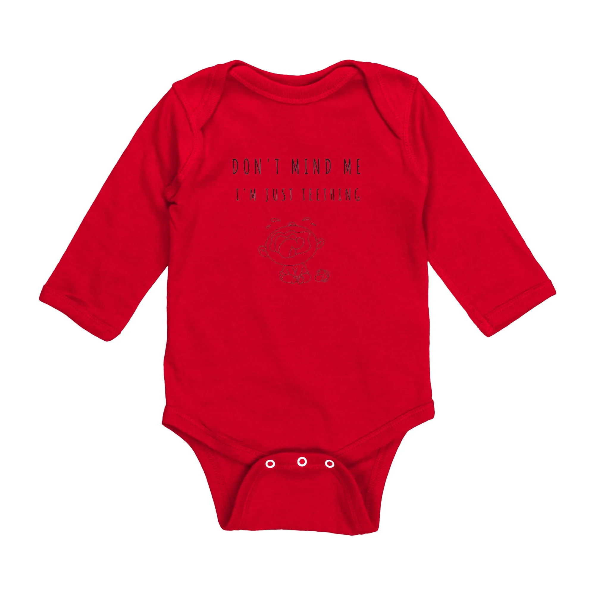 Don't Mind Me - I'm Just Teething - Long Sleeve Onesie - LC