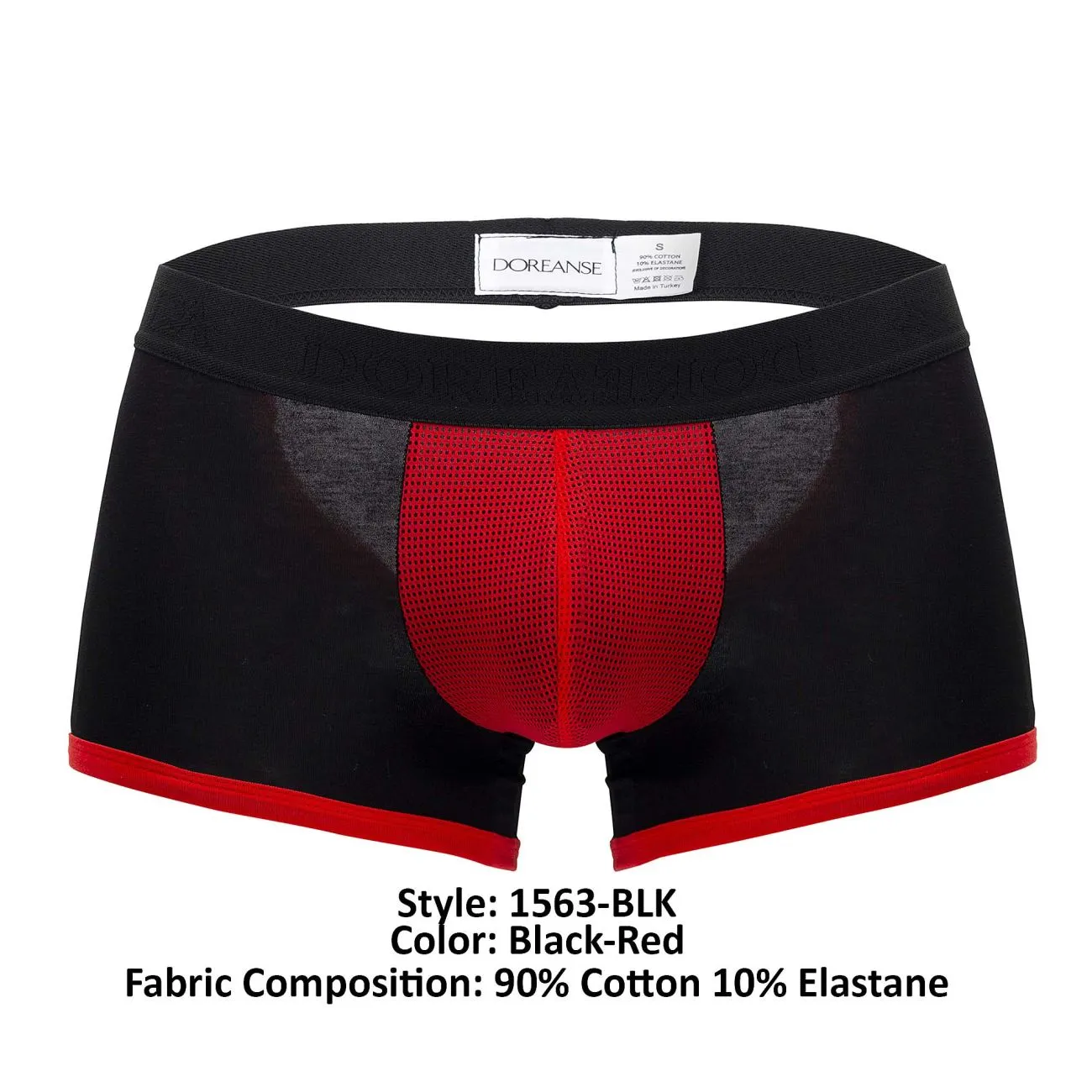 Doreanse 1563-BLK Teaser Boxer Briefs Color Black-Red