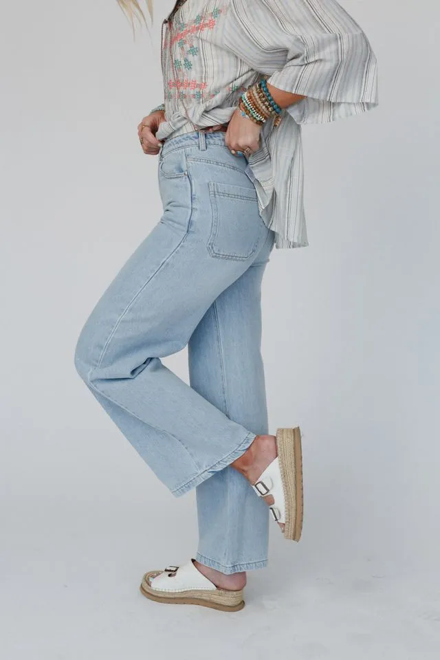 Dory Wide Leg Jeans - Light Wash