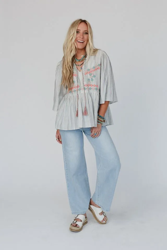 Dory Wide Leg Jeans - Light Wash