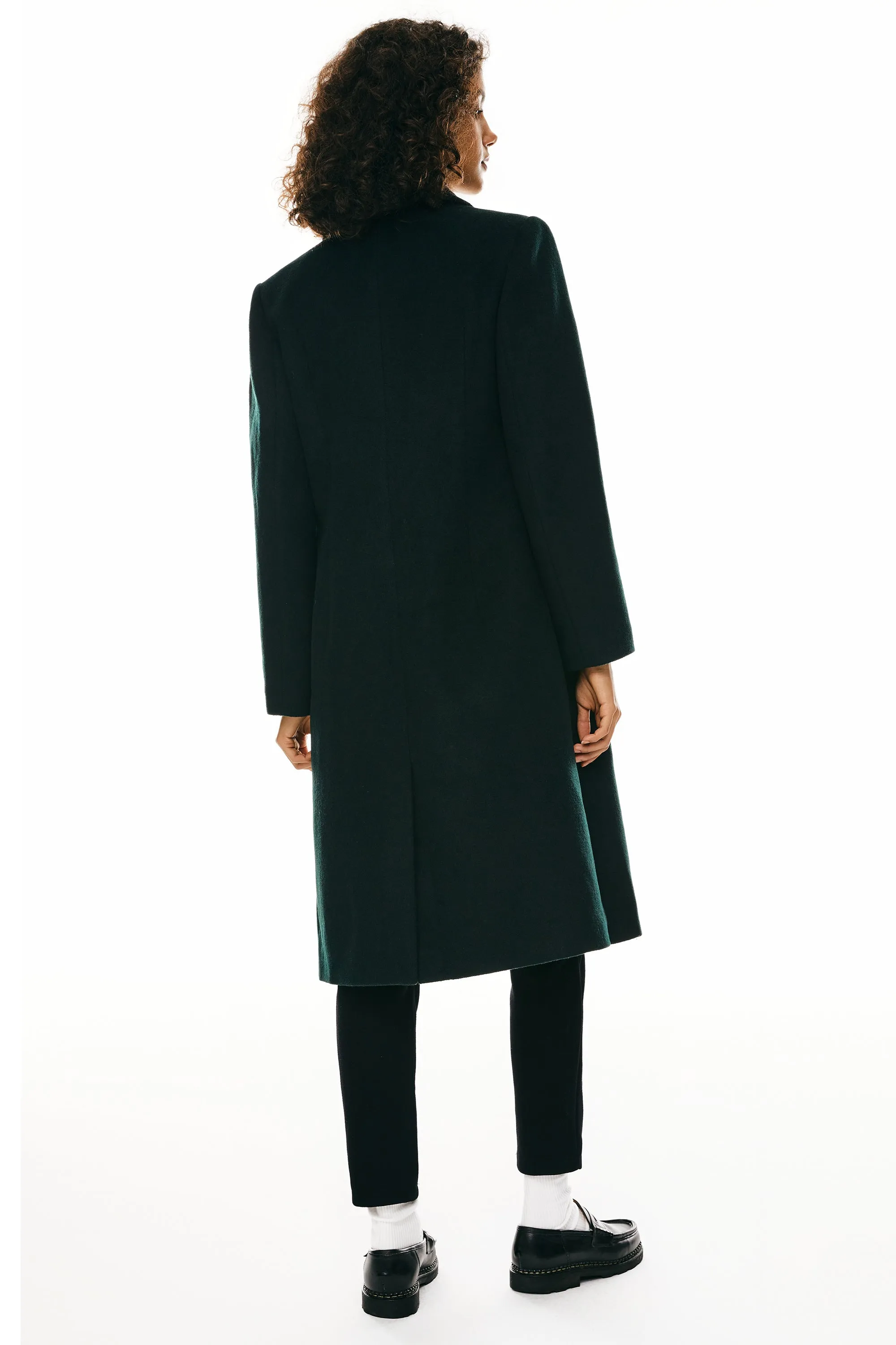 Double Breasted Pea Wool Coat