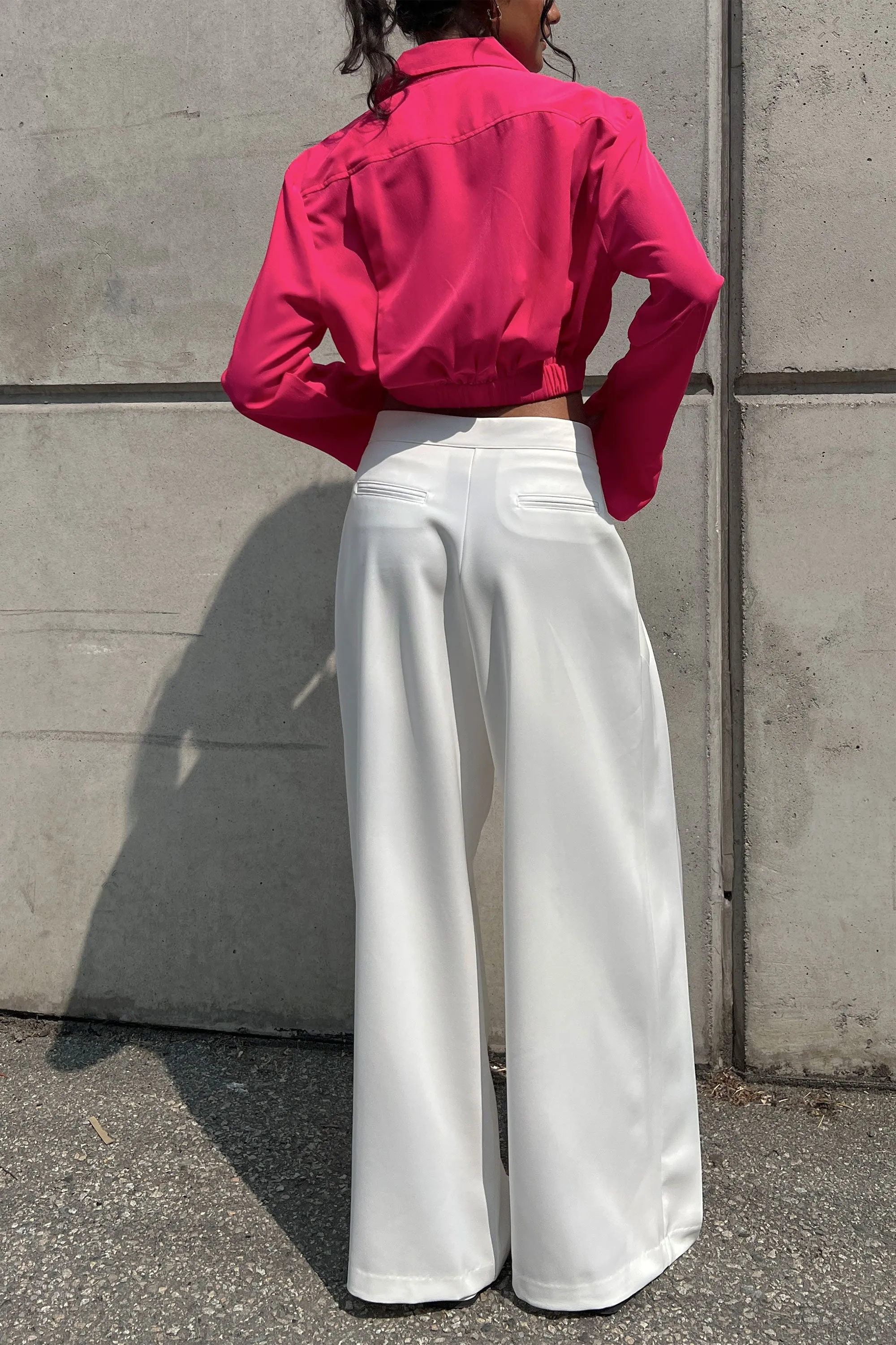 DOUBLE PLEATED WIDE LEG PANT