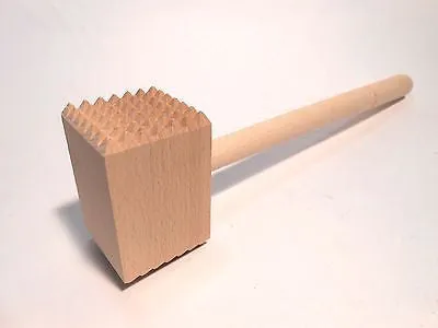 Double-sided Meat Hammer Wood Meat Tenderizer Tool Meat Mallet