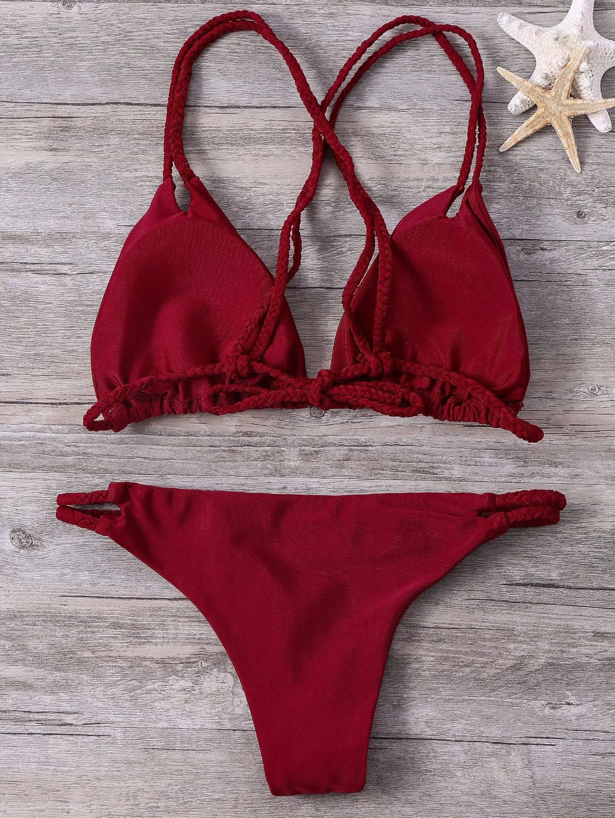 Double-Strap Braided Bikini Set