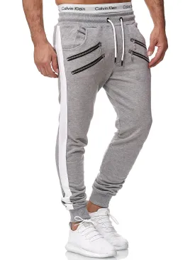 Dozip Stripe Sweatpants Joggers - Gray X7B