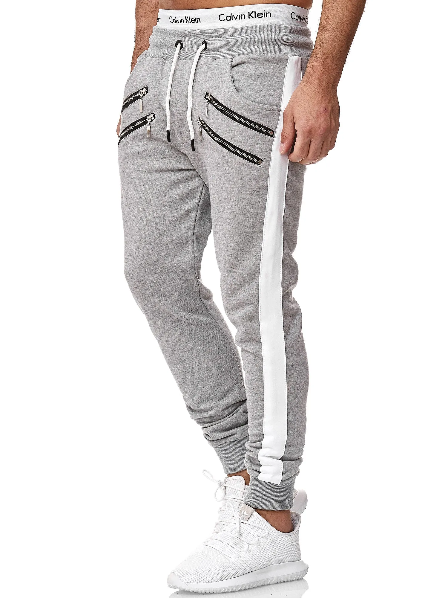 Dozip Stripe Sweatpants Joggers - Gray X7B