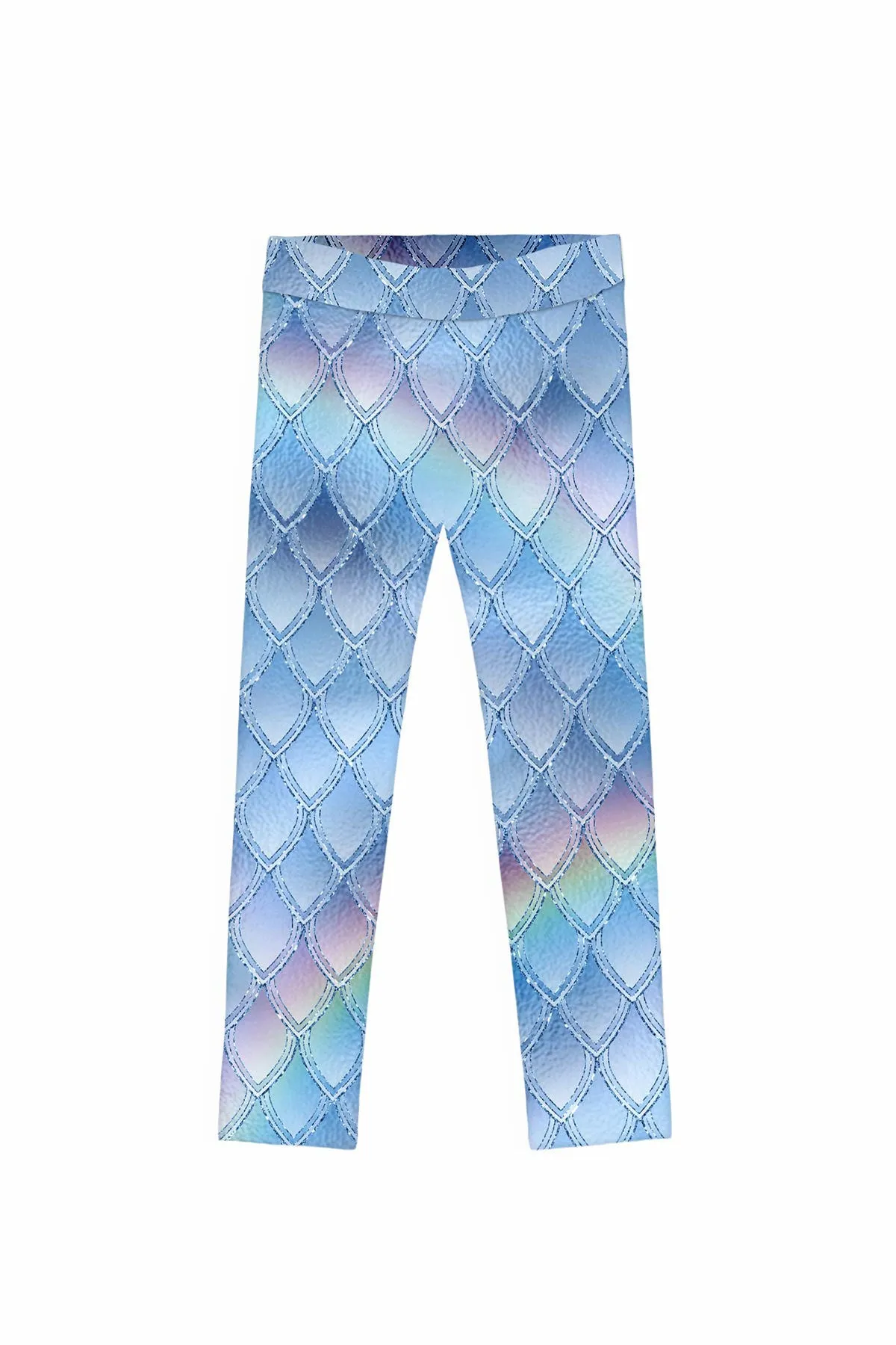 Dragon Scale Lucy Blue Cute Printed Leggings - Kids