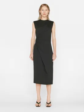 Draped Knit Midi Dress -- Noir