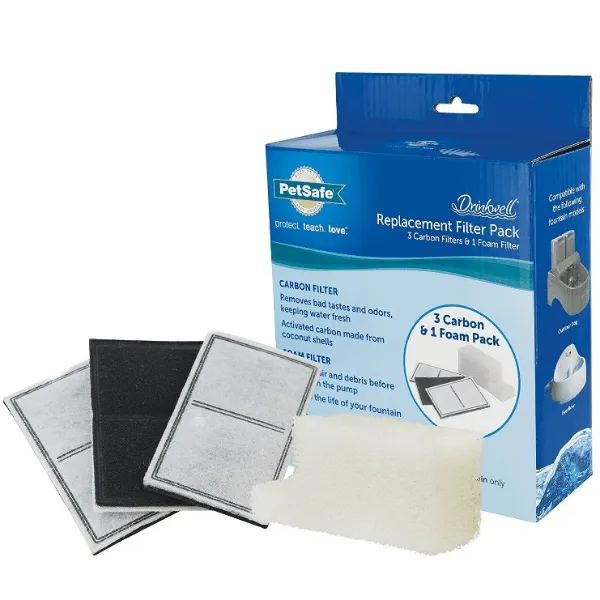 Drinkwell Replacement Filters Multi-Pack for Outdoor & Everflow Fountains