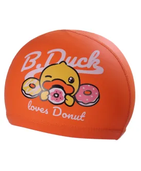 DUCK PRINT SUPER SOFT PU SWIMMING CAP - ORANGE