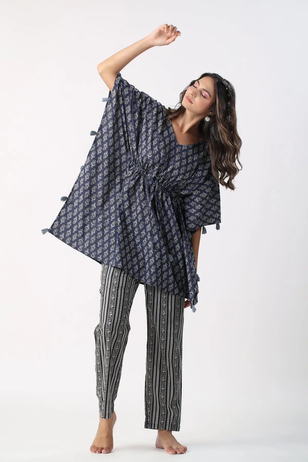 Dusk to Dawn Cotton Kaftan Pajama set