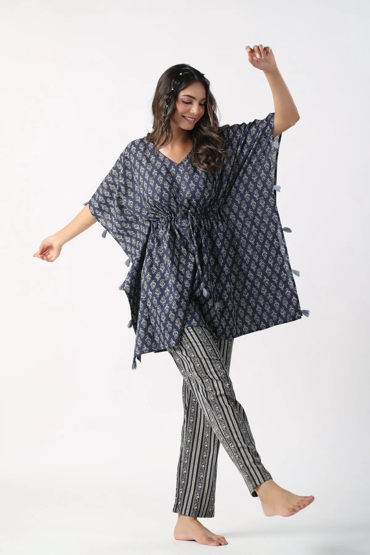 Dusk to Dawn Cotton Kaftan Pajama set