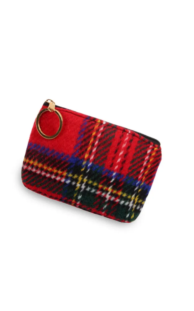 EABG9371 Red Tartan Crossbody Clutch Bag