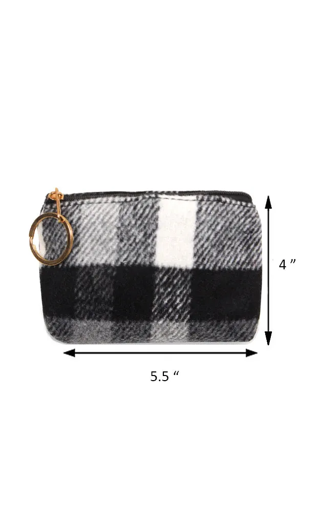 EABG9373 White Plaid Crossbody Clutch Bag