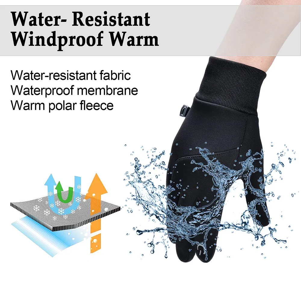 EastKing Winter Gloves Touch Screen Water Resistant for Running Cycling Driving Hiking Working Windproof Warm Waterproof Large Gloves for Men and Women (Black - L)