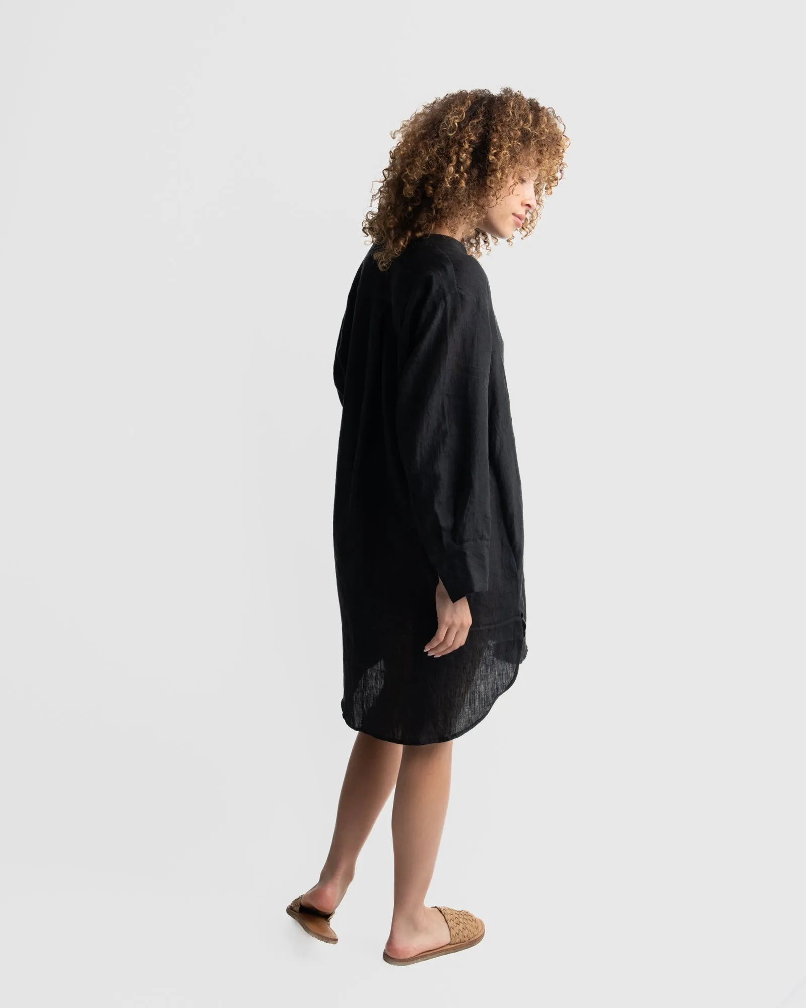 Easy fit  Black Linen Tunic