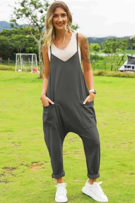 Easy Going Sleeveless V-Neck Pocketed Jumpsuit