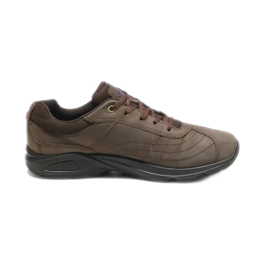 Ecco Low-Top Sneakers Leather Brown Colour For Women