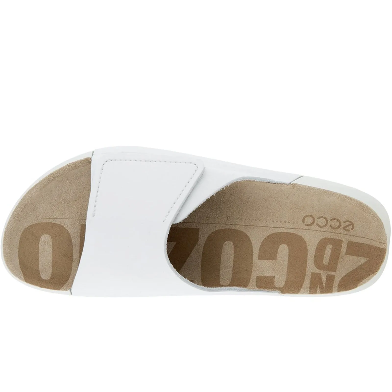 ECCO Womens Cozmo Leather Sliders - White