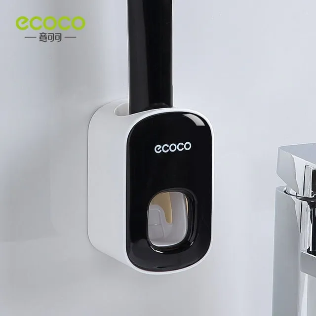 ECOCO Automatic Toothpaste Dispenser and Toothbrush Holder