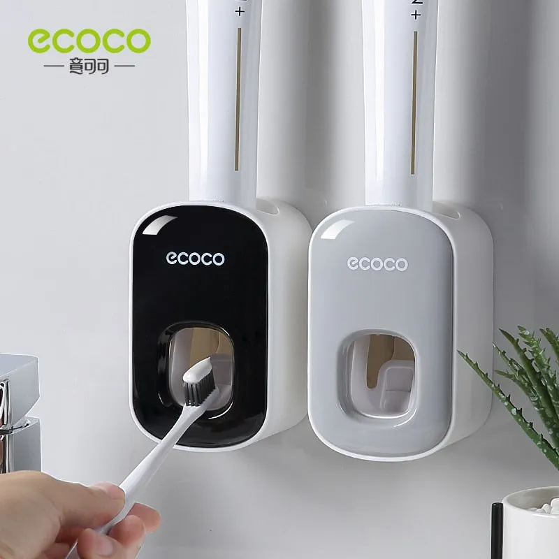 ECOCO Automatic Toothpaste Dispenser and Toothbrush Holder