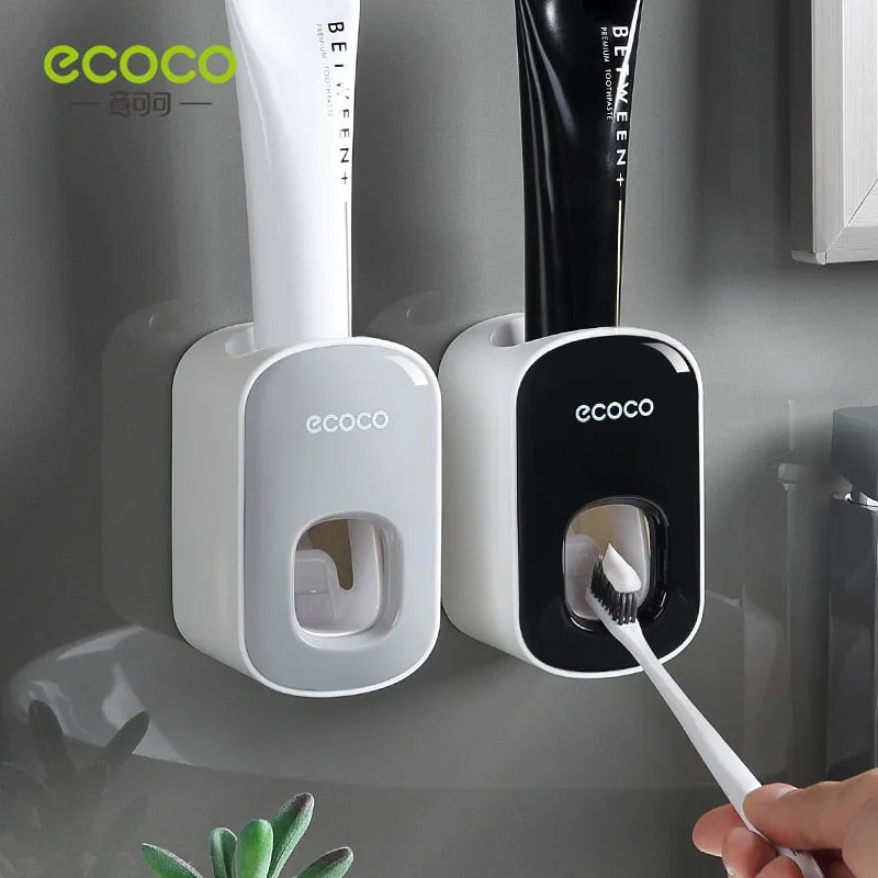 ECOCO Automatic Toothpaste Dispenser and Toothbrush Holder