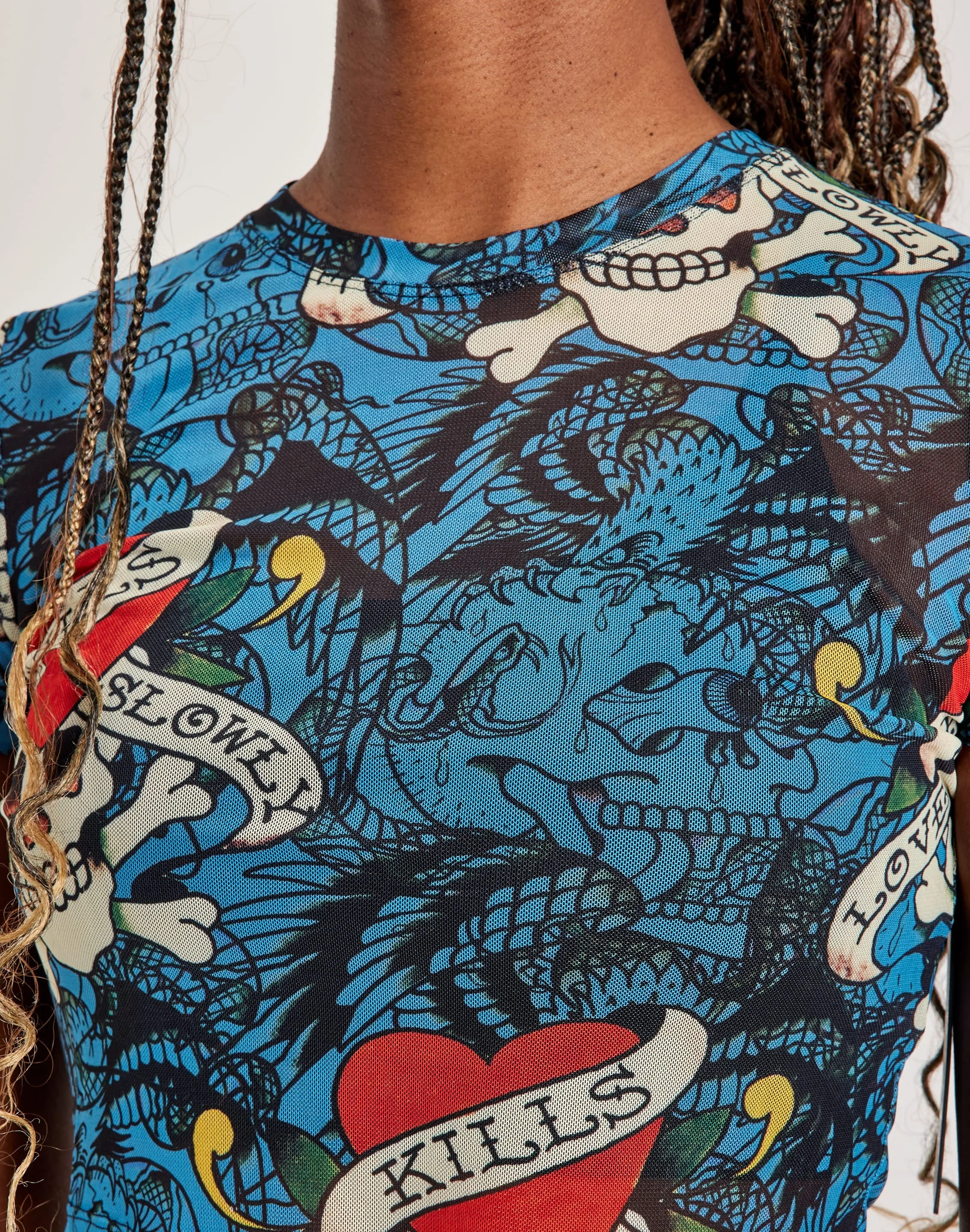 Ed Hardy Skull Mesh Tee