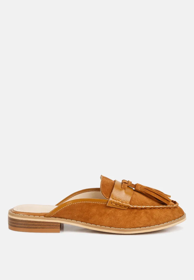 Edmanda Tassle Detail Leather Mules