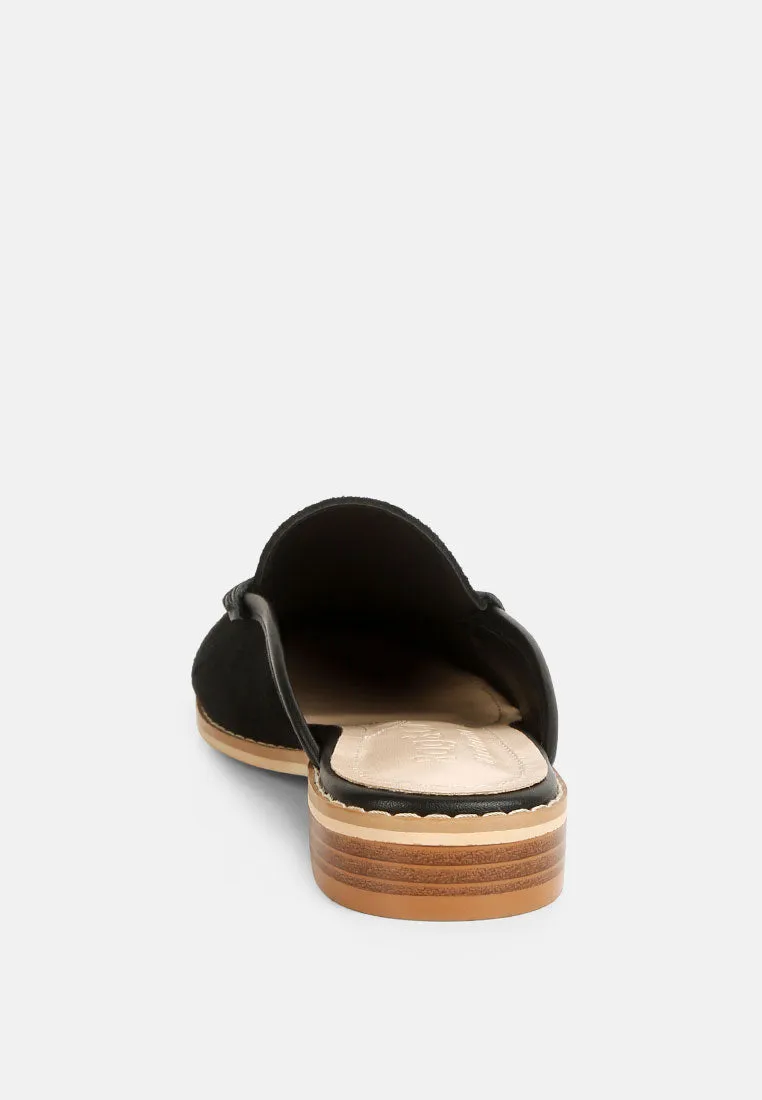 Edmanda Tassle Detail Leather Mules