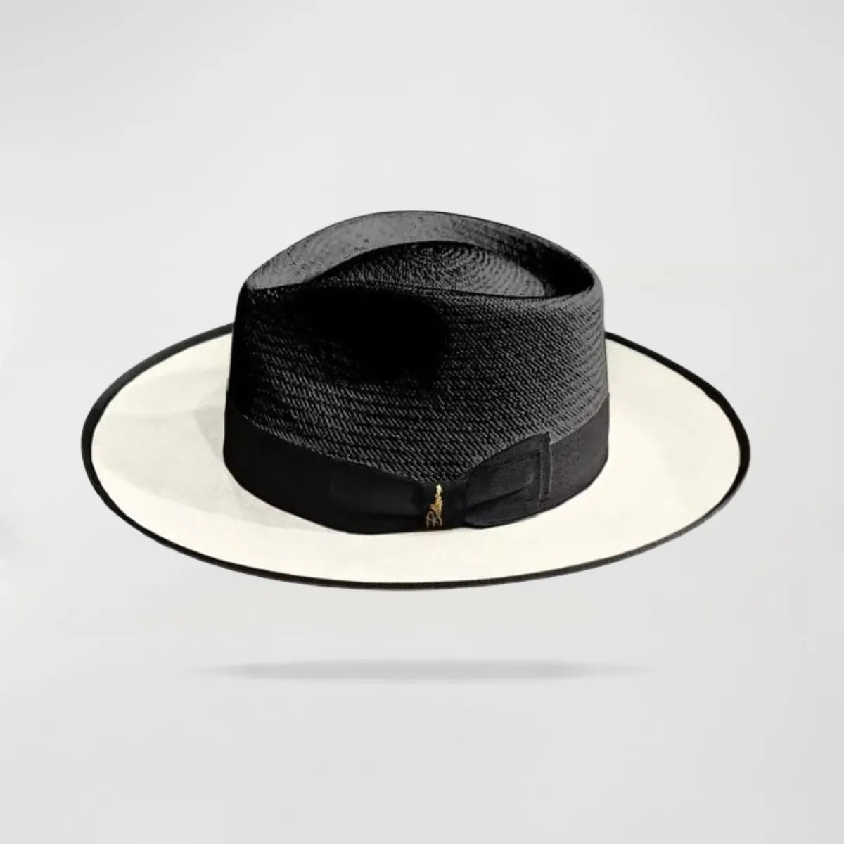 Effortless Class Two Stone Straw Felt Fedora Hat-Black