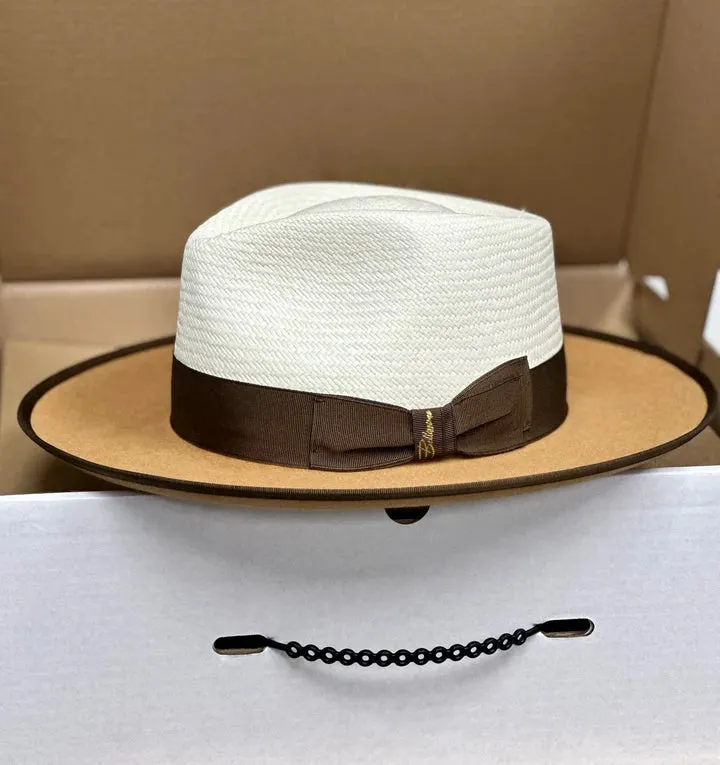 Effortless Class Two Stone Straw Felt Fedora Hat-Camel