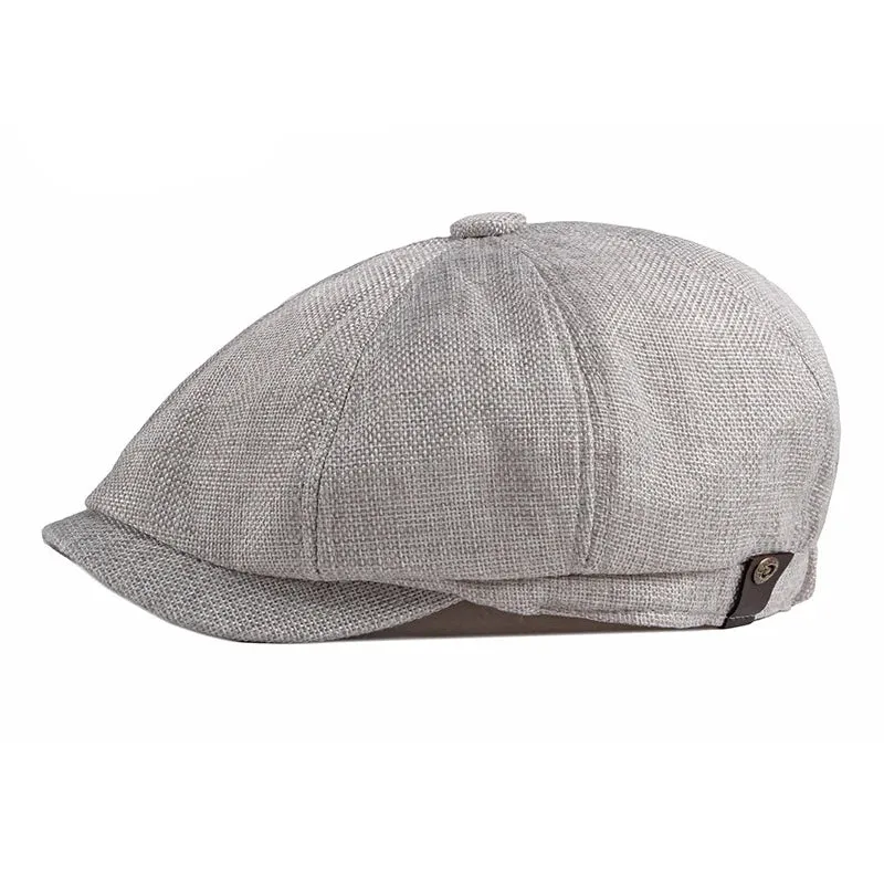 Eight Piece Solid Color Classic Newsboy Cap