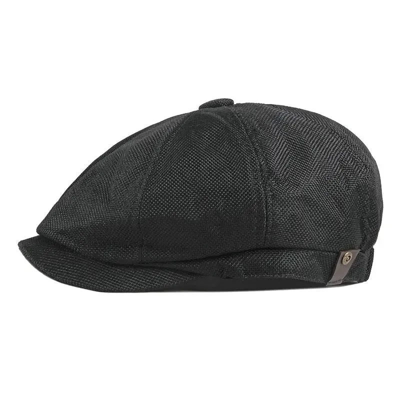 Eight Piece Solid Color Classic Newsboy Cap