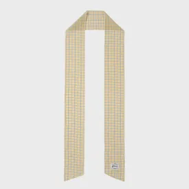 [EIREVE] Seasonless SUMMER CHECK CHIFFON LONG SCARF (YELLOW/BLUE)