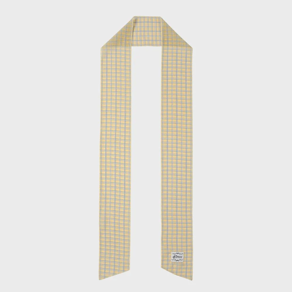 [EIREVE] Seasonless SUMMER CHECK CHIFFON LONG SCARF (YELLOW/BLUE)